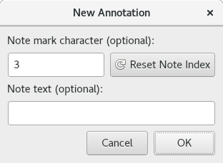 Picture of Create Annotation dialog.