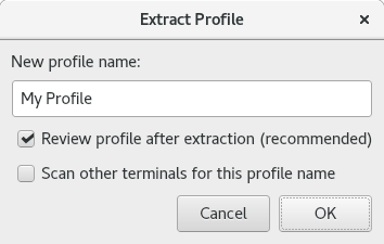 Picture of Extract Profile dialog.