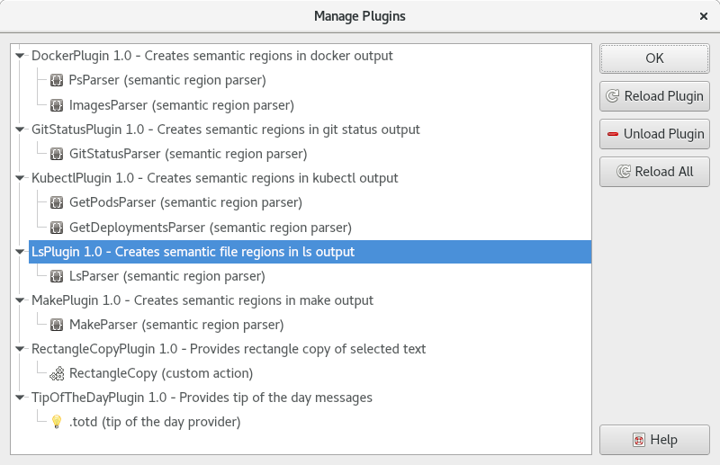 Picture of Manage Plugins window.